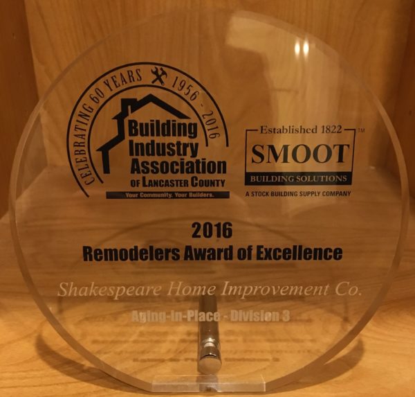 Aging-in-place award to Shakespeare Home Improvement