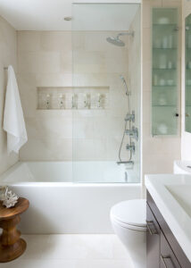 SMALL BATHROOM in wall shelves
